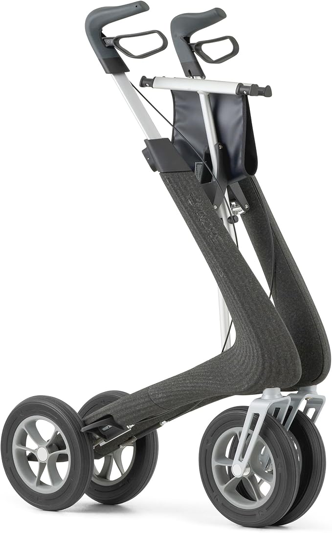 byACRE Nordic Pioneer - Versatile Lightweight Aluminium Rollator - Only 5.9 kg/for Indoor & Outdoor/Easy Folding with Integrated Seat (Granite Black)