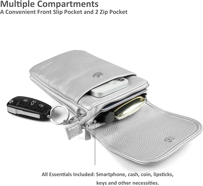 befen Genuine Leather Small Crossbody Bags for Women Cell Phone Travel Bag | Soft Real Leather, Adjustable Shoulder Strap, Card Slots, Compact Size, Daily Travel Shopping Outing Use, Phone Purse