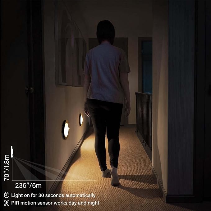 ZAGO LED 6" 120 Volts Closet Light Wired, PIR Motion Sensor Ceiling Disc Light, 15W, 1100 Lumens, CRI>80, 5CCT Daylight White for Closet, Laundry, Garage, Pantry, Wet Location, ETL, White, 2 Packs