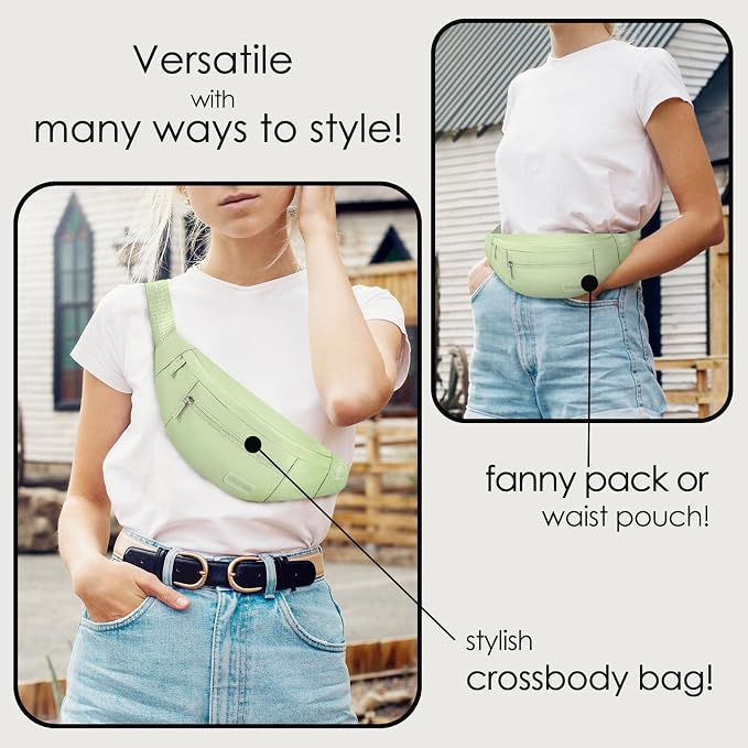 MAXTOP Fanny Pack for Women Fashion Crossbody Bag Travel Essentials Gifts | Fashion,4-Zipper Pockets,Fanny Pack Passport Bag with Adjustable Strap Gifts for Women
