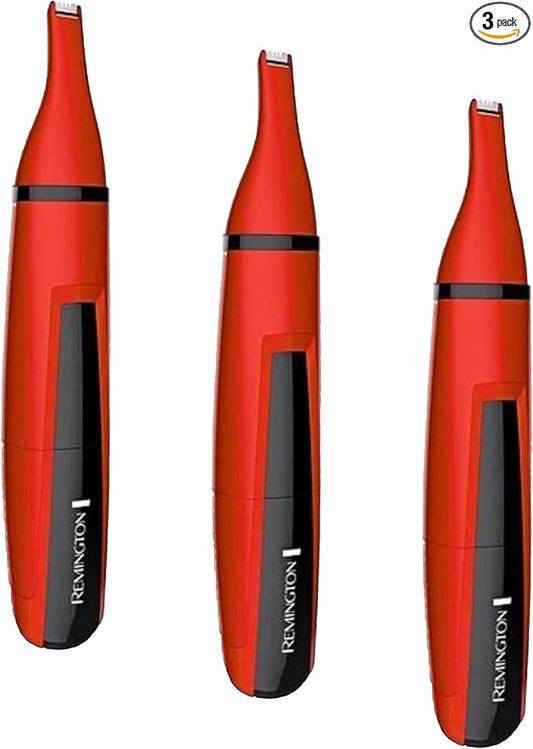 Remington ND3150CDN Pocket Size Battery Operated Travel Nose Ear Trimmer, Red (Pack of 3)
