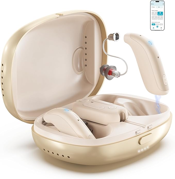 FLYSOUND PureHear Pro Bluetooth OTC Hearing Aids for Seniors & Adults | 60dB High Gain, Whistle-Free Premium AI Sound Algorithm | 80% Improved Speech Recognition | Enhanced App & Bluetooth Streaming