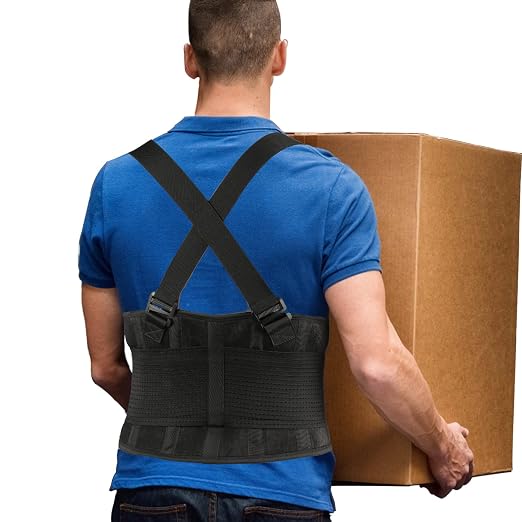 Back Brace Men and Women - Lower Lumbar Support for Heavy Lifting - Lower Back Support Belt with Removable Suspenders - Adjustable Back Belt for Workout, Back Pain Relief,6XL(65-76 Inches)