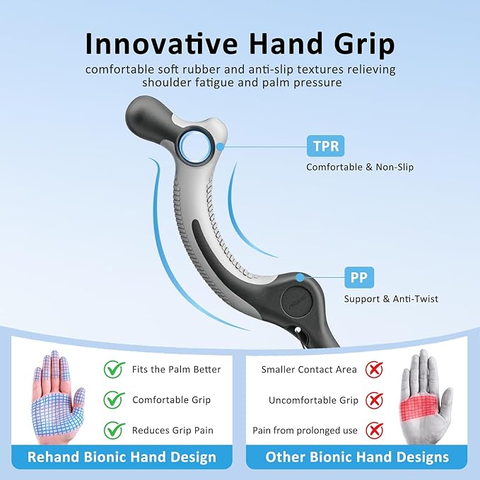 REHAND Adjustable Walking Cane for Seniors Adults - Ergonomic Anti-Slip Grip, 10 Height Settings (40"-49"), 350lbs Weight Capacity, Self-Standing Foldable Cane with Enhanced Anti Slip Base