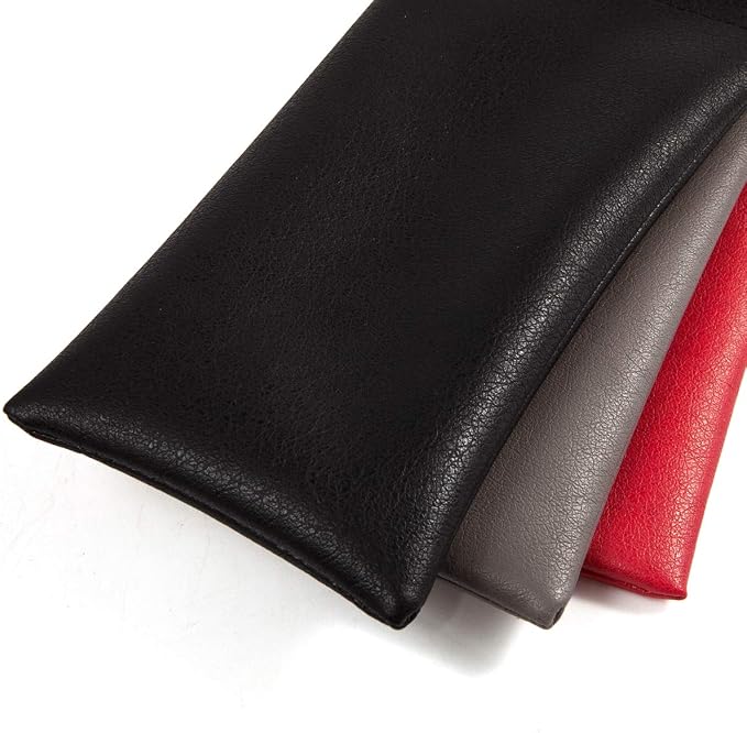 TRIUMPH VISION Eyeglass Case Glasses Case Soft Sunglass Pouch Sleeve 3 Pack | Slim Lightweight Alternative to Bulky Case, Leather Lined Protect Lens, Squeeze Easy to Use, Stylish Portable for Daily Use