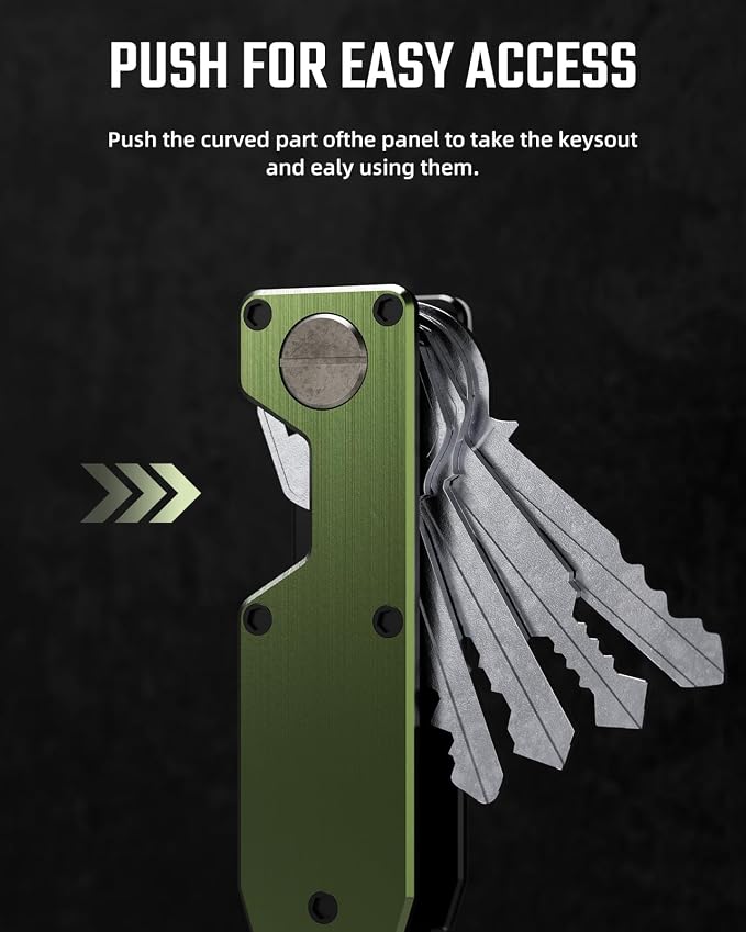 Key Organizer for Men Compact Key Holder Minimalist Key Case Metal Key Chain Key Holder for Keychain Secures 2-5 Keys