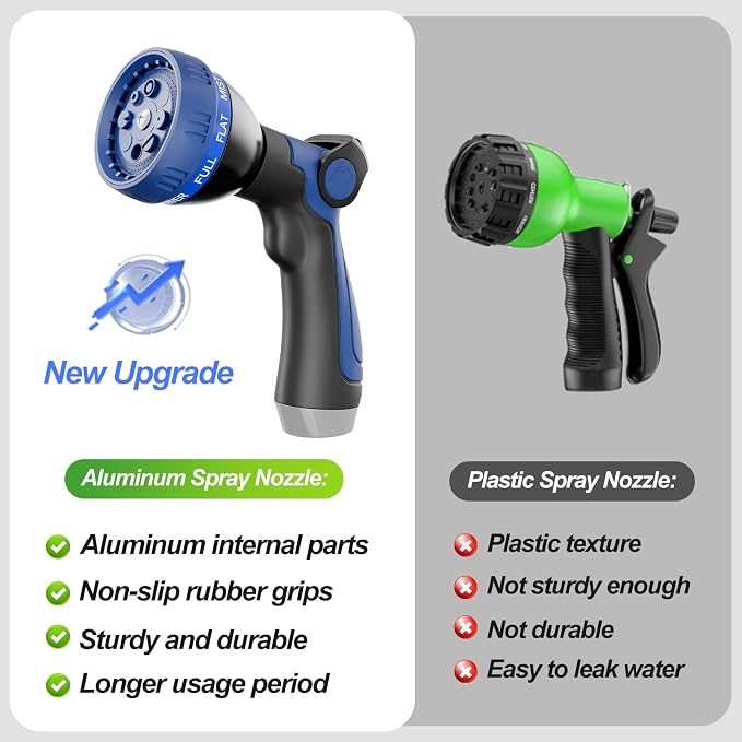 SPECILITE 75ft 304 Stainless Steel Metal Garden Hose with Nozzle | Puncture Resistant, Flexible, Never Kink & Tangle, Heavy Duty Water Pipe for Yard, Outdoor, Lawn