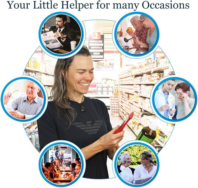 EasY Magnifier Small Pocket Magnifying Glass 3.0X with LED Light for Reading; Lighted Hand Held Coin Loupe; Mini Magnify Lens; Gifts for Seniors