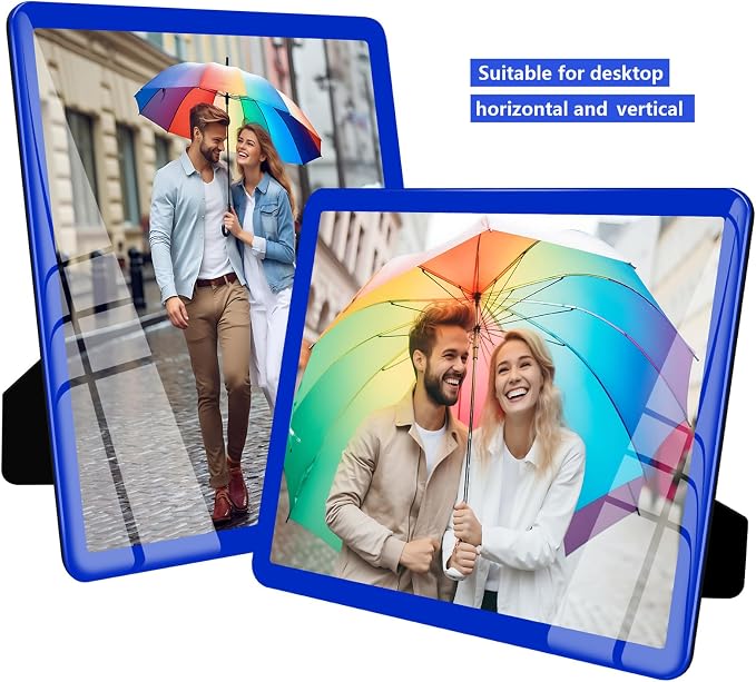 Bluesun 8x10 Picture Frame Blue, Vertical & Horizontal Wall & Tabletop | 8×10 Blue Photo Frame with Tempered Glass & Rounded Corners,Hanging for Family & Friends, Living Room Bedroom Hallway Office