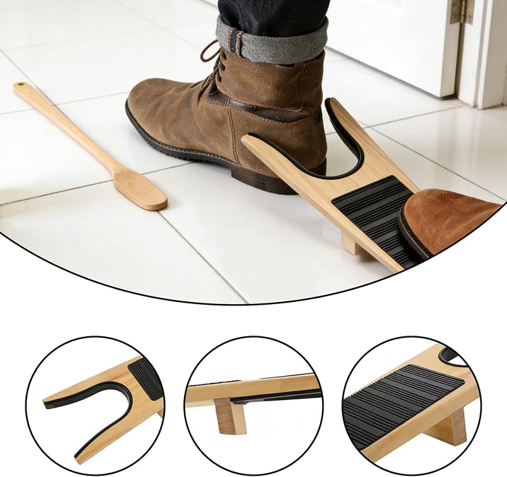 Wooden Boot Puller, Boot Remover for Cowboy Boots，No Bend Boot Removal Tool with Non Slip Base, Very Suitable For Elderly And Adult Use