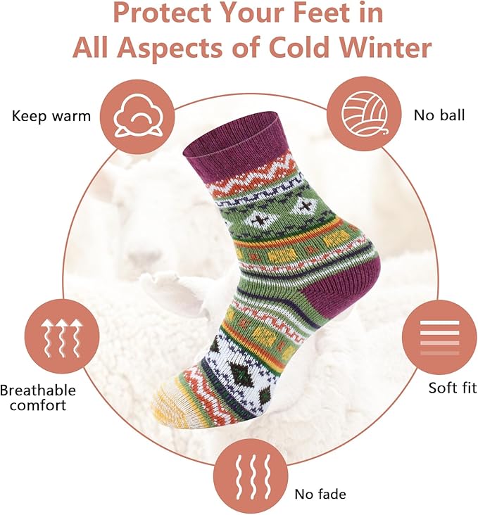 besky Warm Socks for Women Cozy Fuzzy Winter Socks