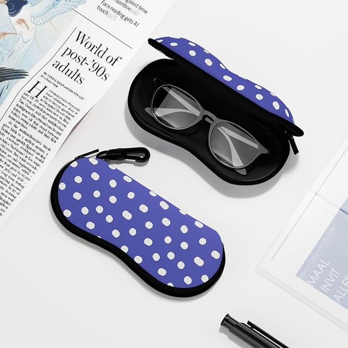 Sunglasses Soft Case, Ultra Light Portable Neoprene Zipper Glasses Case for Men Women