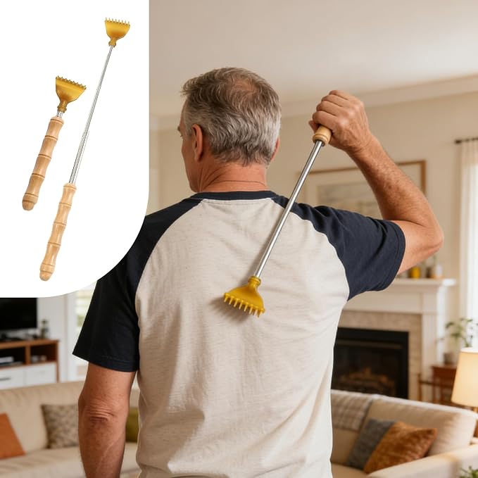 Back Scratcher Portable Extendable Bamboo Back Scratcher | Telescoping Body, for Men, Women, Travel and Holidays