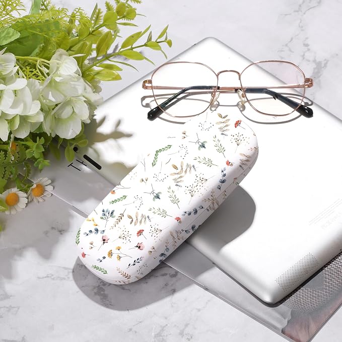 Glasses Case Hard Shell,Portable Protective Eyeglasses Case, Eyeglass Holder Box with Cleaning Cloth, for men women