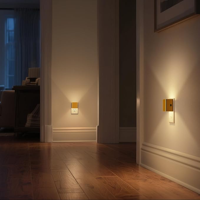 DORESshop LED Night Lights Plug into Wall [2 Pack], Plug in Nightlight, 3 Level Brightness Adjustable Night Light, Dusk to Dawn Sensor, Nightlights for Adults, Bedroom, Bathroom, Hallway, 3000K