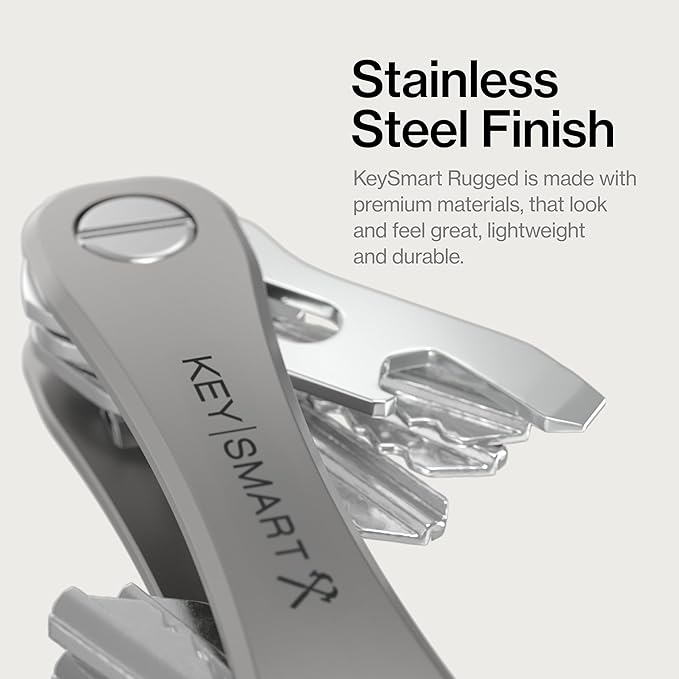 KeySmart Rugged Keychain Multitool Key Holder, Up to 14 Keys | Key Organizer for EDC. Expandable, Durable Build, Reduces Key Chain Bulk & Jingle, Pocket Clip & Bottle Opener Included