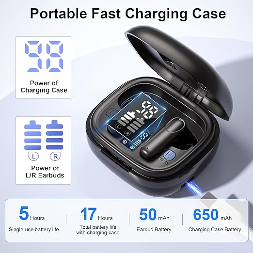 Digital Hearing Aids,Samildanach Noise Cancelling Hearing Amplifiers for Seniors with Bluetooth,Rechargeable Hearing earbuds with Crystal Clear Sound, and LED Power Display