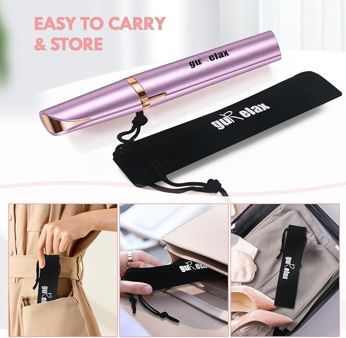 gurelax Eyebrow Trimmer for Women,Electric Eyebrow Hair Remover, Painless Brow Razor Shaper with LED Light, USB Rechargeable, Eye Brow and Face Epilator