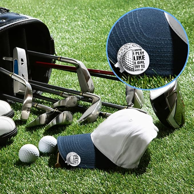Men Golf Ball Marker with Magnetic Hat Clip, Funny Golf Accessories Gifts for Men, Novelty Birthday Gifts for Male Golfer Fan