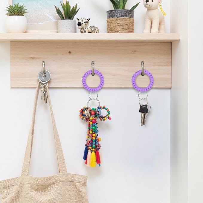 Spiral Coil Keychain, Anti-lost Key Chain Holder Lanyard Cord for Sauna Outdoor Sports and Gym Pool