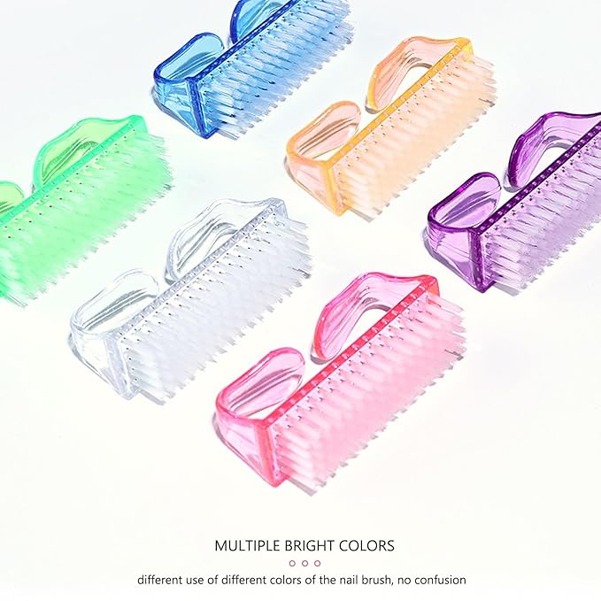 Handle Grip Nail Brush, Nail Cleaning Brushes Pedicure Scrubbing tool, Toes Fingernail Brush Scrub Cleaner kit for Men and Women 8 Pack (Multicolor)