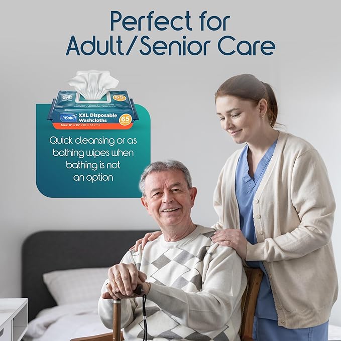 Inspire Adult Wet Wipes, Wash Cloths for Incontinence & Cleansing for Elderly, 8"x13" (780 Count)