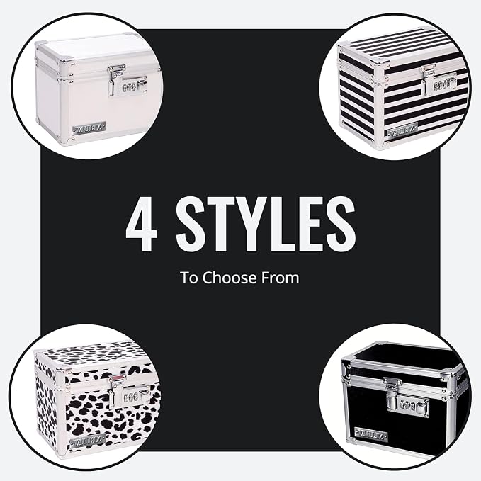 Vaultz Medicine Lock Box - 4 Pack - 5 x 7 x 5 Inches - Secure Cabinet Safe with Combination Lock - Ideal for Medications and Small Valuables - Black