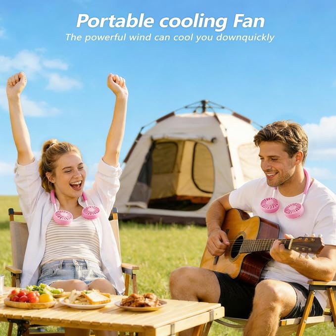 Neck Fan Portable Neck Fans Rechargeable Personal Fans For Your Neck Wearable Fan Neck Air Conditioner Cooling Neck Fan With 360 Degree Rotation 2000mAh For Travel Sports Walking And Outdoor Working
