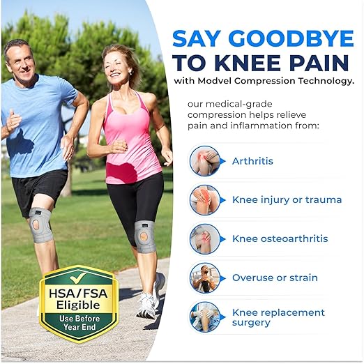 Modvel ELITE Knee Brace for Men & Women – Patella Gel Pads & Side Stabilizers for ACL, Meniscus Tear, Arthritis & Injury Recovery – Maximum Support for Running, Sports & Joint Pain Relief