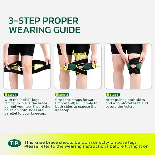 Knee Brace for Women& Men (1 Pair), Knee Braces Wrap Adjustable Compression Sleeve Knee Support with Memory Stabilizers,Knee Support for Knee Pain Relief Meniscus Tear Green M