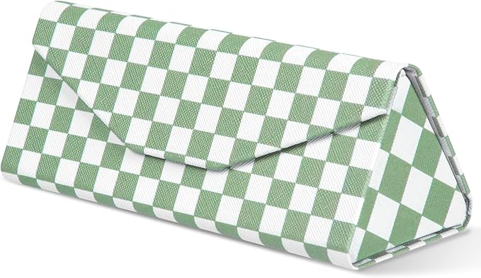 Sunglasses Case, Foldable Glasses Case, Magnetic PU Leather Hard Shell Folding Eyeglass Holder Box, Collapsible Unisex