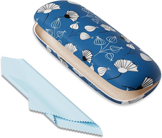 Eyeglasses Case, Portable Hard Shell Protective Case for Glasses, Eyeglass Holder Box for Women with Cleaning Cloth