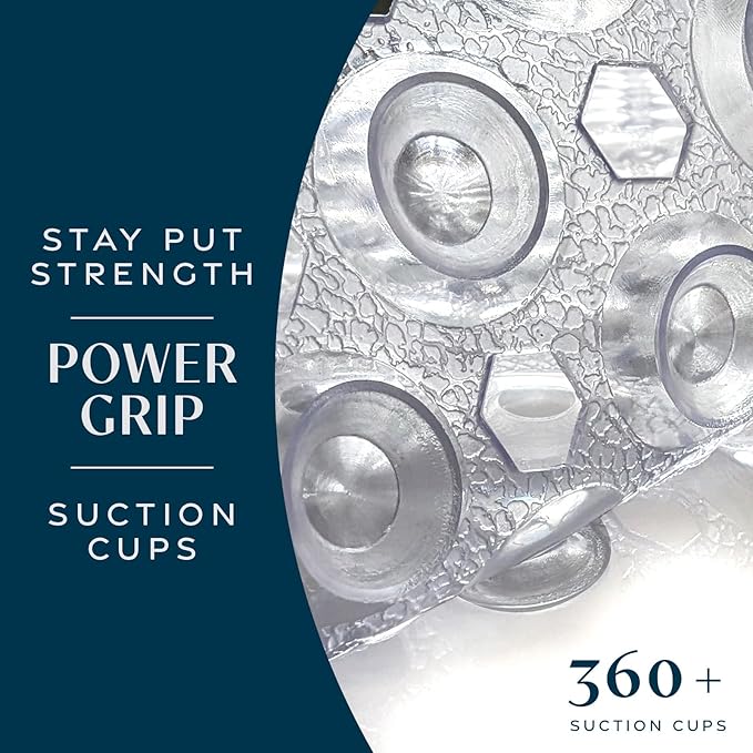 SlipX Solutions Power Grip Bathtub Safety Mat | Precision Grip Technology for Longer, Stronger, & Softer Wet Surface Protection | Transparent 39"x16"