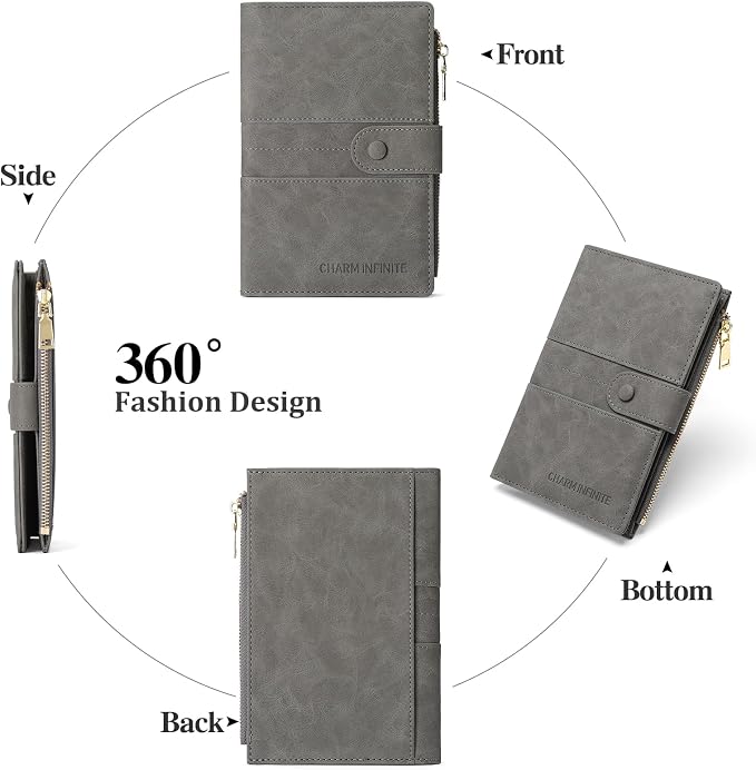 RFID Blocking Leather Passport Wallet Cover Case with Pen and Card Slots Travel Wallet for Women/Men Travel Must Haves Accessories