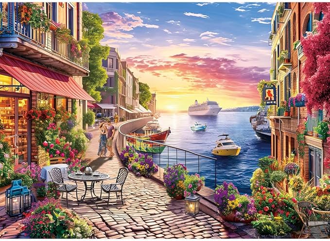Jigsaw Puzzles for Adults 1000 Pieces, Interlock Perfectly No Dust, Impossible Difficult Hard Fun 1000 Piece Jigsaw Puzzles for Adults-1:1 Poster-Streets Scene