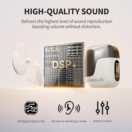 Hearing Aids for Seniors with Noise Cancelling - FDA Registered Invisible Hearing amplifiers,3 Modes,60hrs Chargingcase,Lightweight Amplifier for Elderly Men and Women