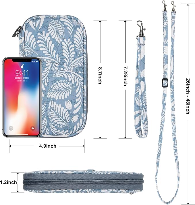 RFID Family Passport Wallet Holder Waterproof, Travel Document Organizer Credit Card Clutch Bag for Men Women (RFID Leaf)