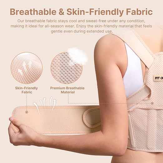 Fit Geno Posture Corrector for Women Lite, Upper Back Brace for Slouching | An Adjustable, Lightweight Design Supports Your Neck, Shoulders, and Upper Back to Help You Sit and Stand Taller