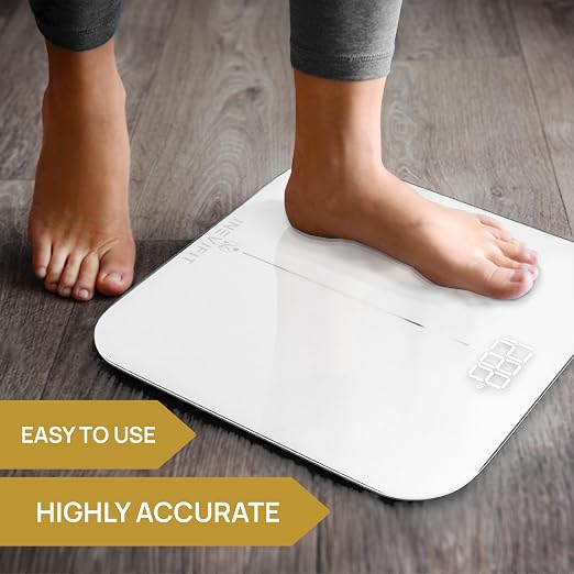 INEVIFIT Bathroom Scale, Highly Accurate Digital Bathroom Body Scale, Measures Weight up to 400 lbs. Includes Batteries