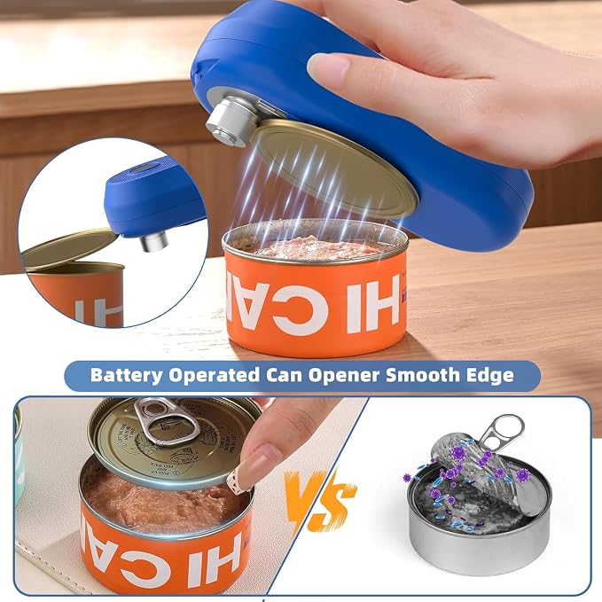 Auto Electric Can Opener, Rechargeable Can Openers for Seniors & Arthritis | One-Touch Rechargeable Battery Automatic Can Opener, Hands-Free, Smooth Edge, Compact, Cordless, Food-Safe Kitchen Gadgets