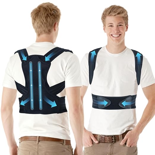 Posture Corrector for Kids Adjustable Back Straighter with Shoulder Pads Upper Back Posture Brace for Teenagers to Provide Spinal Support Improve Posture and Prevent Slouching (XL, waist size 37.5 - 43.3)