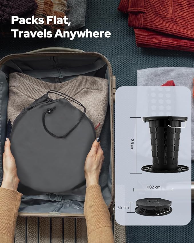 Adjustable Height Portable Toilet with Soft Seat Cushion, Waste Bags & Gel, Camping Toilet for Adults & Kids, Compact Travel Potty for Outdoor, RV, Hiking, Emergency Use