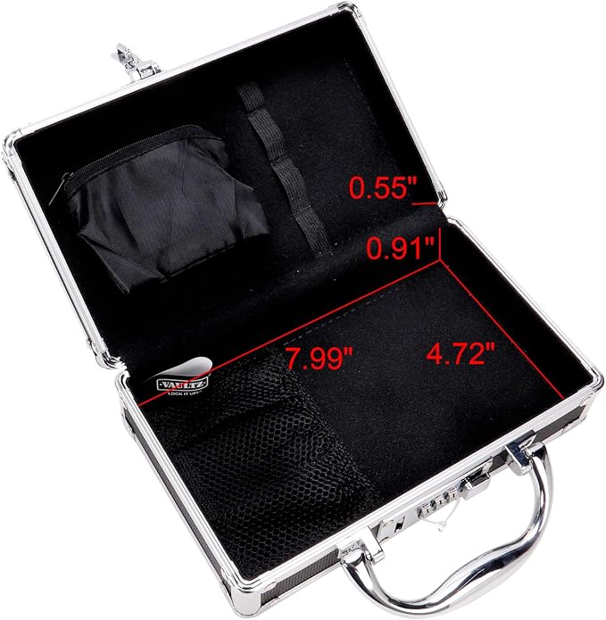 Vaultz Locking Medicine Case with Combination Lock - Portable Lock Box Briefcase for Medications, Cash & Valuables, Organized Storage Case with Handle, 3 Pack
