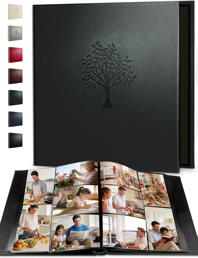 Photo Album 4x6 600 Pockets Slip In Extra Large Capacity | PU Leather Cover Picture Album Holds Horizontal & Vertical Photos for Family Wedding Baby Anniversary Christmas Gift