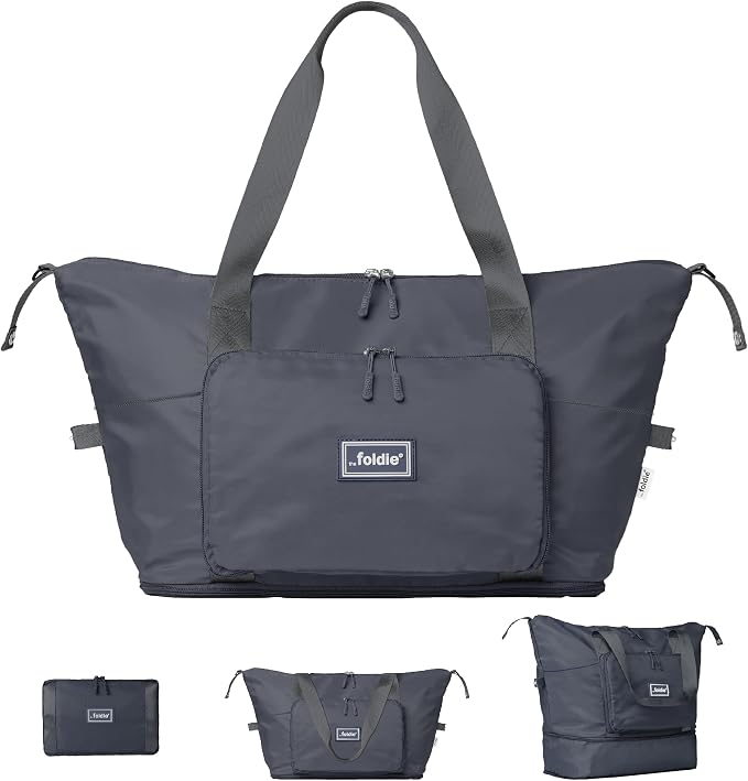 The Foldie Foldable Travel Bag for Women - 40L Weekender Bag with Multiple Pockets - Carry On Expendable Travel Bag