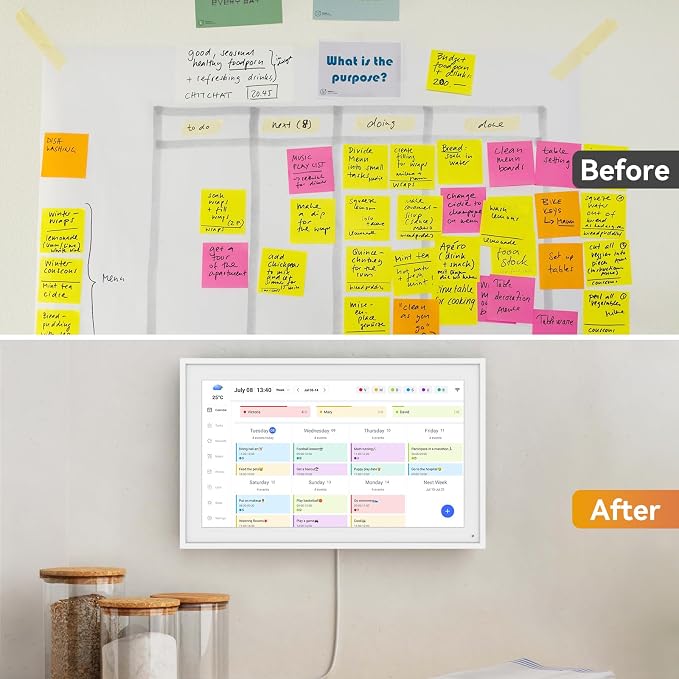 Digital Calendar, 15.6" Smart Wall Touchscreen Interactive Display for Family Schedules, Chore Charts, Achievement Rewards Multi-Phone Two-Way Sync Wall Planner Digital Photo Frame