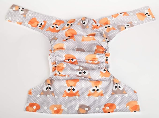 Teen Adult Cloth Diaper Nappy Reusable Washable for Disability Incontinence (Baby Fox)