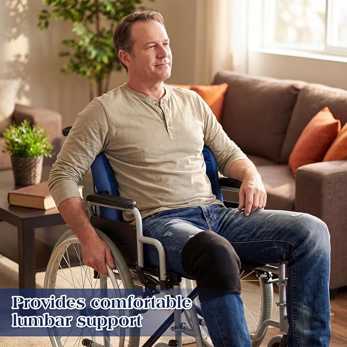 Lateral Support for Wheelchair Back Cushion Pressure Relief Side Support Pads Recliner Wheelchair Lumbar Pillow for Office Chair Back (Dark Blue)