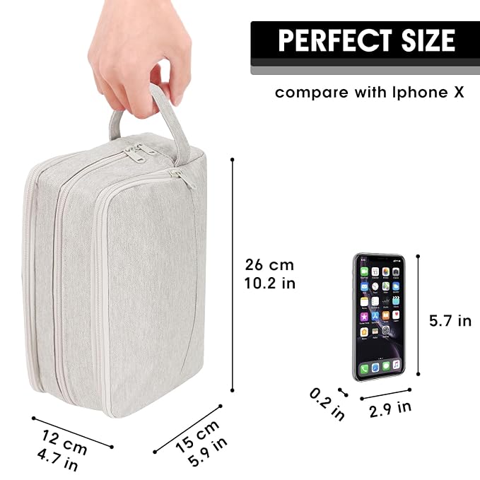 WANDF Travel Toiletry Bag for Men, Small Dopp Kit for Toiletries | Water-Resistant Fabric, Travel Bag for Toiletries, Compact Storage, Shaving Accessories, Weekend Trips