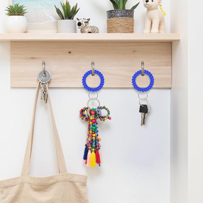 Spiral Coil Keychain, Anti-lost Key Chain Holder Lanyard Cord for Sauna Outdoor Sports and Gym Pool
